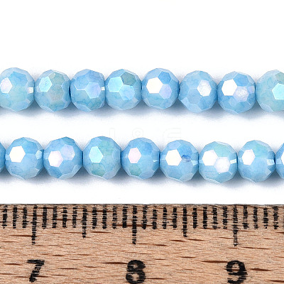 Anti-Tarnish Electroplate Glass Beads Strands EGLA-T021-4mm-15-10-1