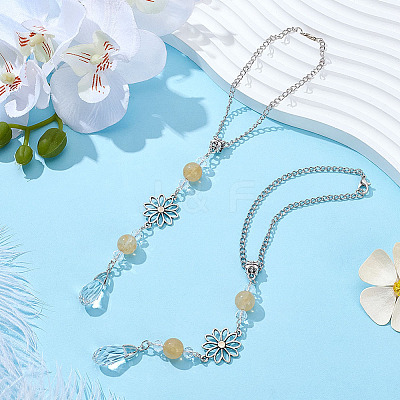 2Pcs Alloy Flower Pendant Decorations HJEW-ME0001-07C-1