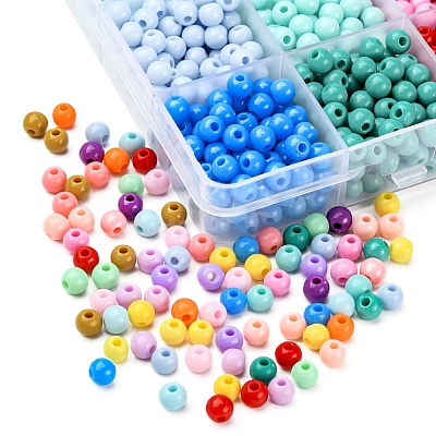 18 Colors Opaque Acrylic Beads DIY-YW0005-37-1