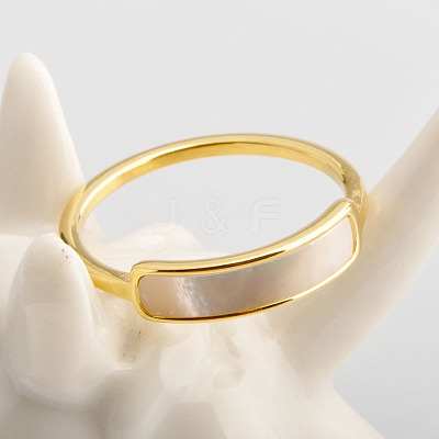304 Stainless Steel & Shell Finger Rings FS-WG45F01-01-1