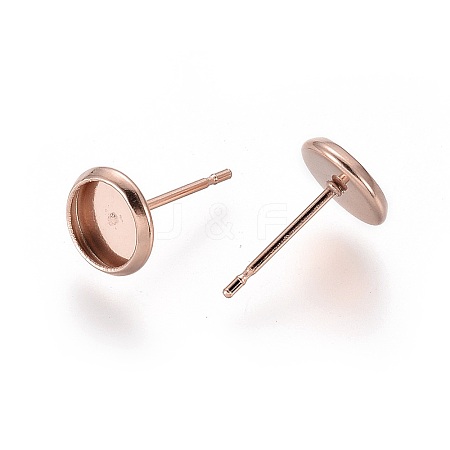 304 Stainless Steel Stud Earring Settings LS-X-STAS-K131-A-01RG-1