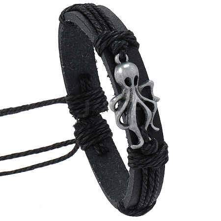 PU Leather Cord Adjustable Bracelets PW-WG4162A-02-1