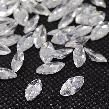 Cubic Zirconia Pointed Back Cabochons ZIRC-M003-4x2mm-007-1