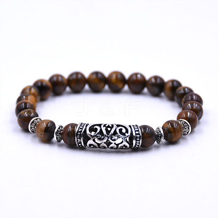 Natural Tiger Eye Beaded Stretch for Women Men YW9110-3-1