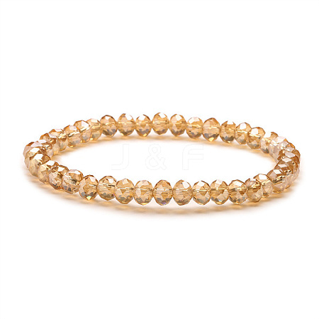 Fashionable Faceted Rondelle Glass Beads Stretch Bracelets for Women Girls Gift TQ6391-8-1