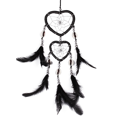 Feather Pendant Decoration with Natural Shell Beaded PW-WG74381-05-1