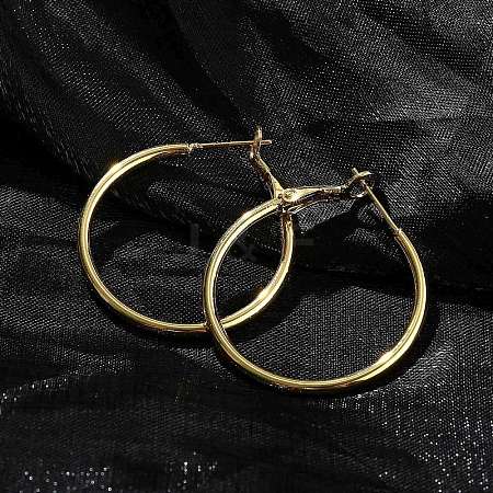 Brass Hoop Earrings EJEW-P300-02G-1