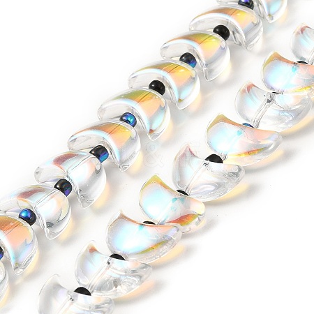 Transparent Electroplate Glass Beads Strands EGLA-E030-01O-1