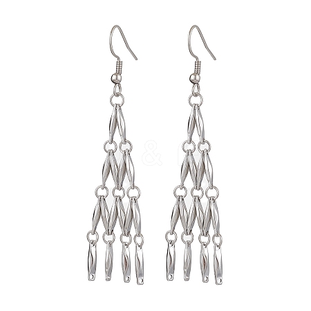 Non-Tarnish 304 Stainless Steel Link Bar Dangle Earrings EJEW-JE05965-02-1