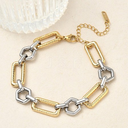 304 Stainless Steel Link Chain Bracelets for Women BJEW-A169-01GP-1