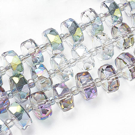 Electroplat Glass Beads Strands X-EGLA-Q092-8mm-D01-1