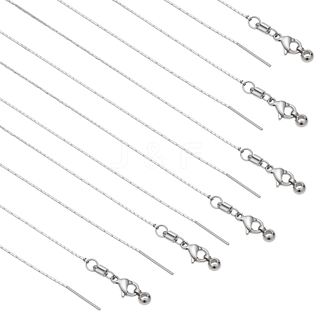 1MM 304 Stainless Boston Link Chain Adjustable Slider Necklaces NJEW-WH0016-98-1