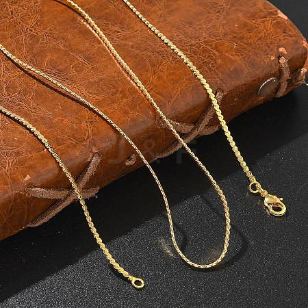 1.5mm Rack Plating Brass Serpentine Chain Necklaces for Women Men MAK-L044-12G-1