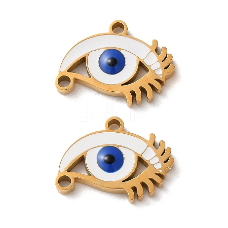 Evil Eye Themes 304 Stainless Steel Enamel Pendants STAS-B100-02G-01-1