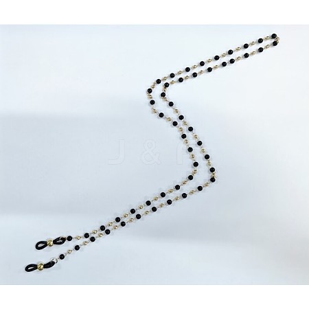 Plastic Round Beaded Eyeglasses Chains AJEW-WH0038-25-1