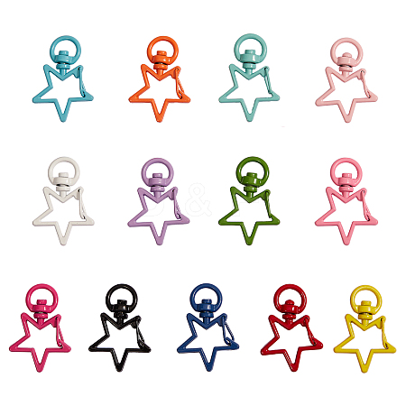 26Pcs 13 Colors Zinc Alloy Swivel Lobster Claw Clasps PALLOY-CJ0001-131-1