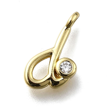 Brass Micro Pave Cubic Zirconia Pendants KK-B132-12G-D-1
