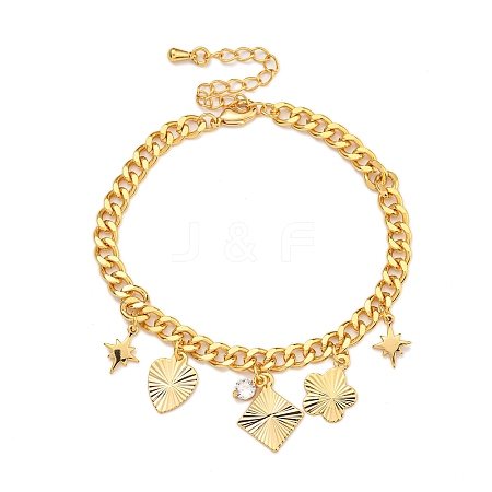 Brass Micro Pave Cubic Zirconia Bracelets BJEW-U008-04G-1