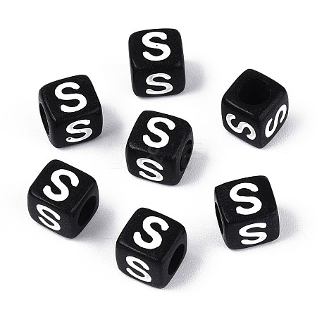 Initial Acrylic Horizontal Hole Beads OACR-ZX006-35S-1