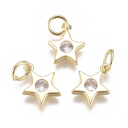 Brass Micro Pave Cubic Zirconia Charms X1-ZIRC-F111-09G-08-1