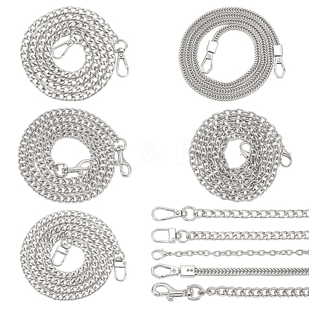 WADORN 5Pcs 5 Styles Alloy & Iron Chain Bag Straps DIY-WR0003-11-1