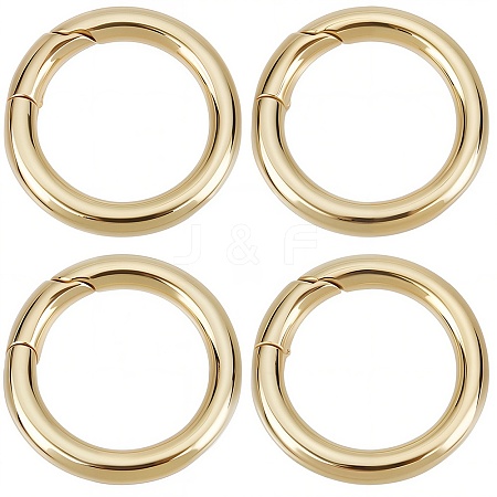 6Pcs Brass Spring Gate Rings KK-SC0006-10-1