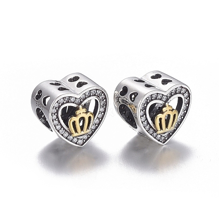 Hollow 925 Sterling Silver European Beads OPDL-L017-036TASG-1