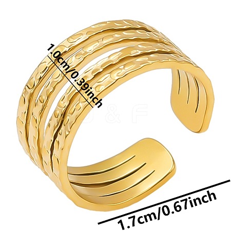 Minimalist Adjustable Geometric 304 Stainless Steel Cuff Ring for Unisex QX2414-2-1