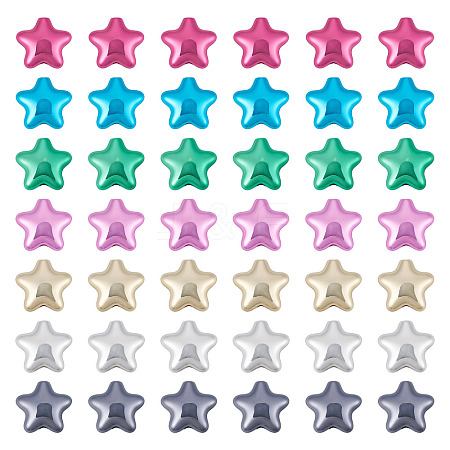 56Pcs 7 Colors UV Plating Opaque Acrylic Beads PACR-TA0001-25-1