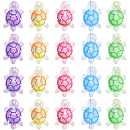 30Pcs UV Plating Transparent Acrylic Beads TACR-SC0002-77-1
