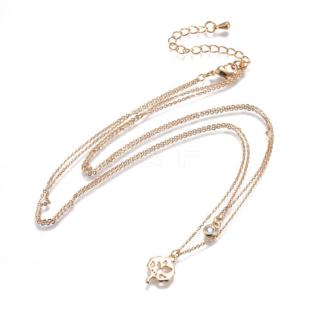 Brass Tiered Necklaces NJEW-JN02384-02-1