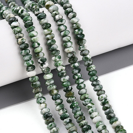 Natural Green Spot Jasper Beads Strands G-T141-41-1