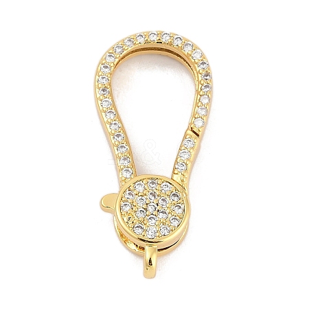 Brass Micro Pave Cubic Zirconia Lobster Claw Clasps KK-M311-28G-02-1