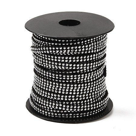 2 Row Platinum Aluminum Studded Faux Suede Cord LW-D005-01P-1