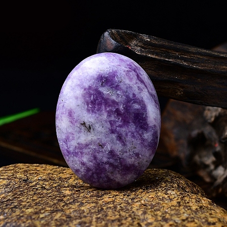 Natural Lepidolite Oval Palm Stone Massager PW-WG63539-06-1