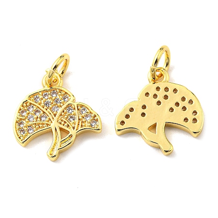 Rack Plating Brass Micro Pave Cubic Zirconia Charms KK-D036-08G-1