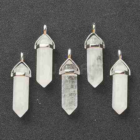 Natural Quartz Crystal Pointed Pendants G-M378-01P-A31-1