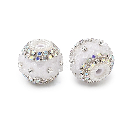Bling Resin Rhinestone Flower Beads LS-OACR-D310-01P-F-1