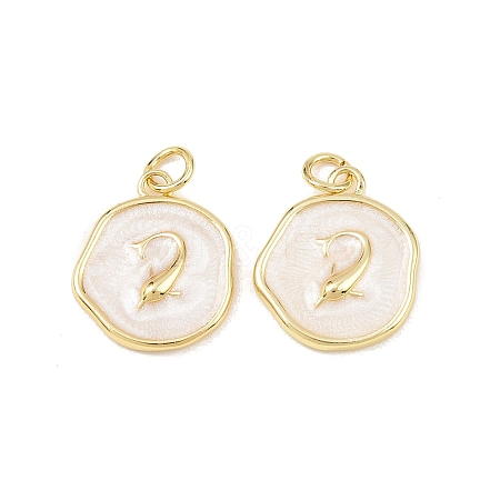 Ocean Theme Brass Enamel Pendants KK-Q029-01E-G-1