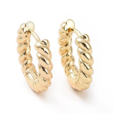 Brass Twist Rope Hoop Earrings for Women EJEW-A083-17G-1