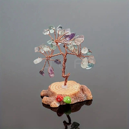 Natural Fluorite Chips Tree Decorations PW-WG17581-03-1