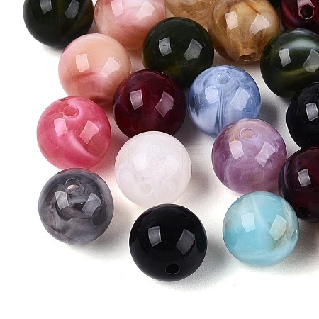 Two Tone Opaque Acrylic Beads OACR-Q205-05B-1