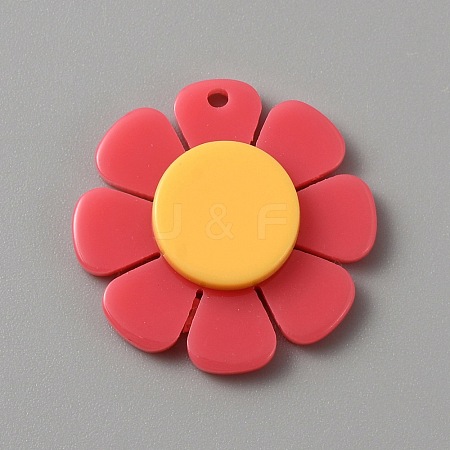 Opaque Resin Pendants RESI-WH0029-46B-06-1