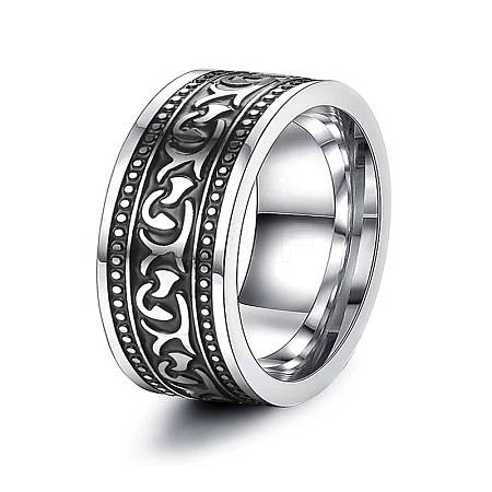 316 Titanium Steel Finger Ring with Enamel for Men PW-WG56139-05-1