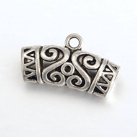 DIY Scarf Pendant Tibetan Style Alloy Tube Bails PALLOY-J504-06AS-1