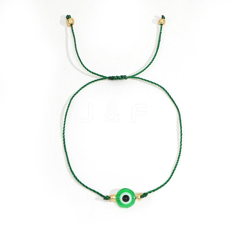 Bohemian Style Resin Evil Eye Bead Braided Bracelets BR6167-15-1