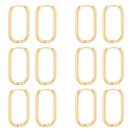 6 Pairs 201 Stainless Steel Hoop Earrings EJEW-UN0003-13B-1