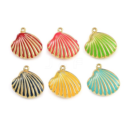 Brass Enamel Pendants KK-I352-07G-B-1