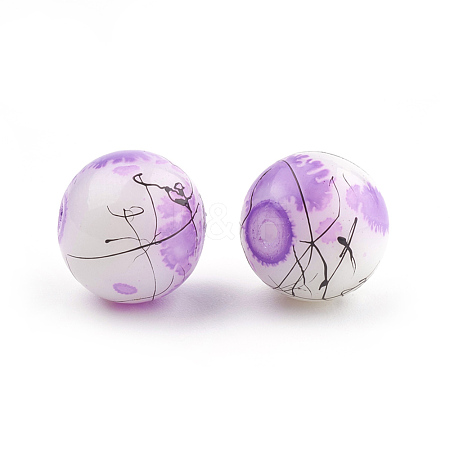 Drawbench & Baking Paint Glass Beads Strands GLAA-S176-4mm-11-1