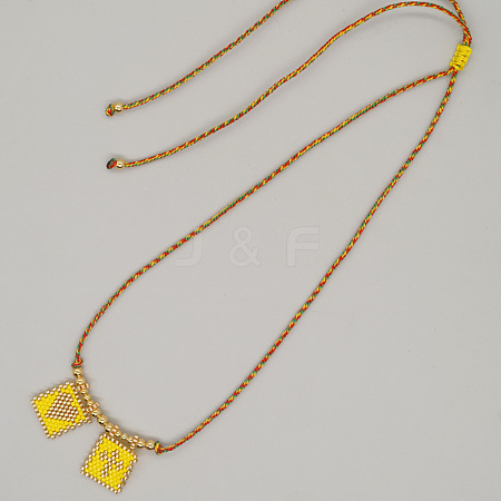 Bohemian Style Colorful Imported Beaded Adjustable Necklaces QB3454-4-1